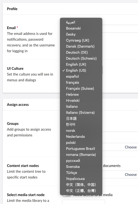 Dropdown of languages in Umbraco Dropdown of languages in Umbraco